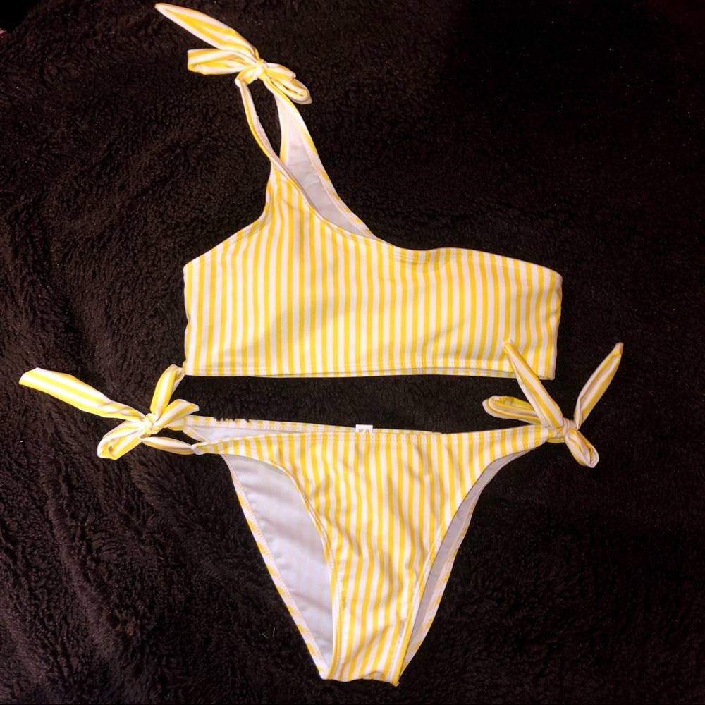 Yellow Striped Bathing Suit